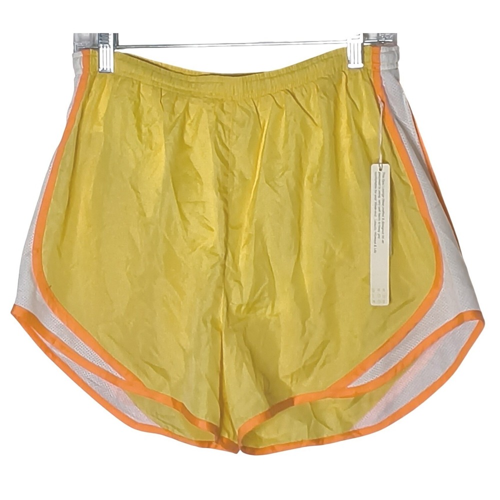 Fu da Running‎ Shorts Women XL Yellow Orange White Mesh Trim Athletic F7485BK722